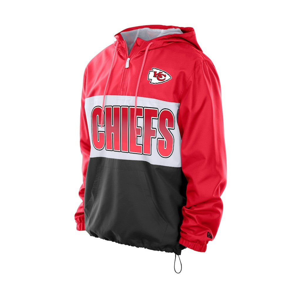 Kansas City Chiefs New Era Ripstop Quarter-Zip Hooded Windbreaker - Red discount
