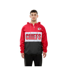 Kansas City Chiefs New Era Ripstop Quarter-Zip Hooded Windbreaker - Red discount