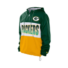 Green Bay Packers New Era Ripstop Quarter-Zip Hooded Windbreaker - Green outlet