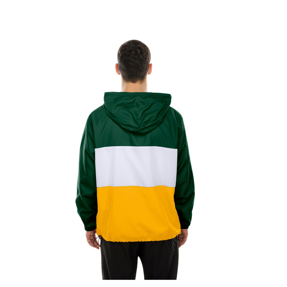 Green Bay Packers New Era Ripstop Quarter-Zip Hooded Windbreaker - Green outlet
