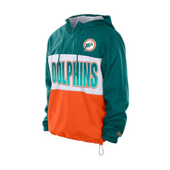 Miami Dolphins New Era Ripstop Quarter-Zip Hooded Windbreaker - Aqua for sale