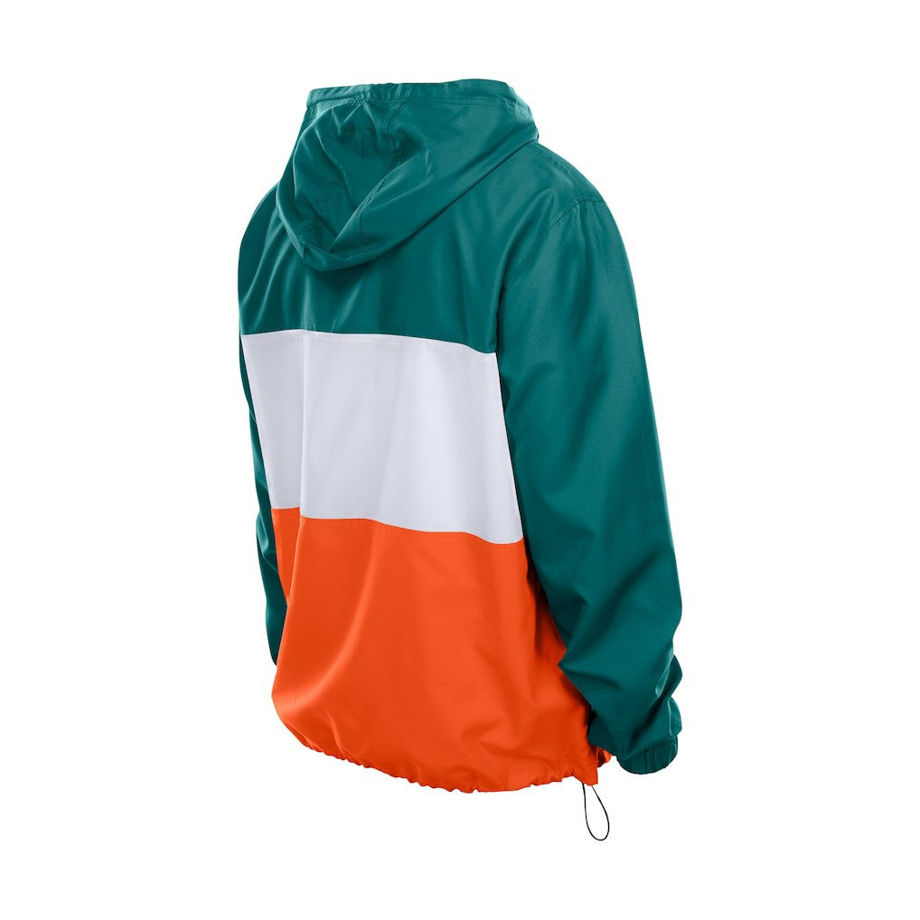 Miami Dolphins New Era Ripstop Quarter-Zip Hooded Windbreaker - Aqua for sale