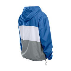 Detroit Lions New Era Ripstop Quarter-Zip Hooded Windbreaker - Blue on sale
