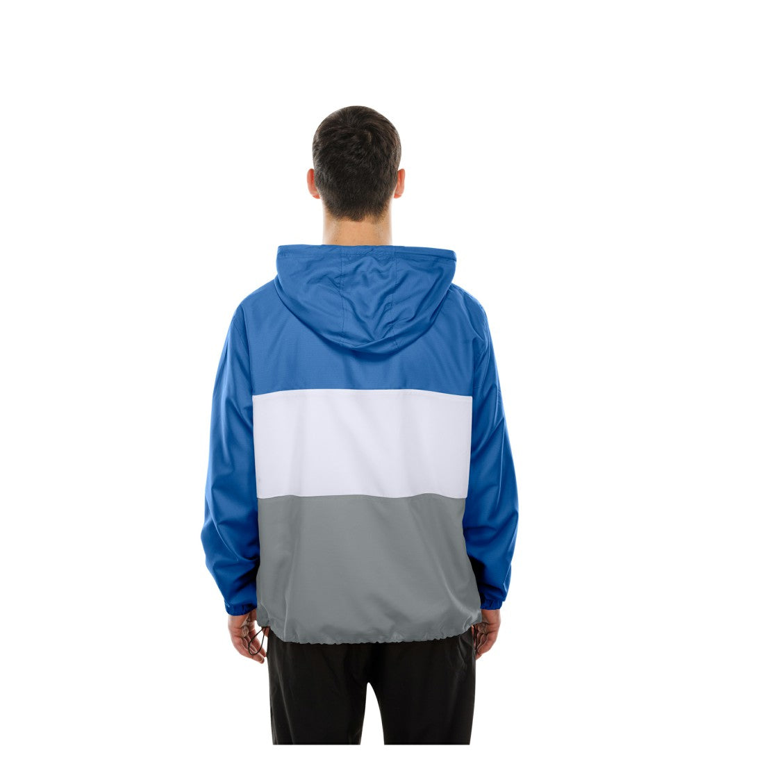 Detroit Lions New Era Ripstop Quarter-Zip Hooded Windbreaker - Blue on sale