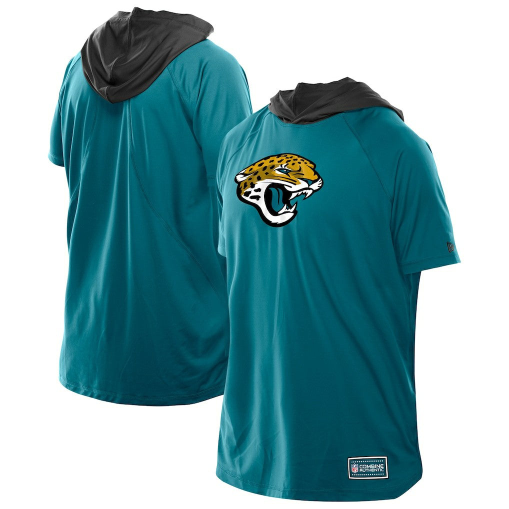 Jacksonville Jaguars New Era Combine Authentic Hooded Raglan Short-Sleeve T-Shirt - Teal outlet