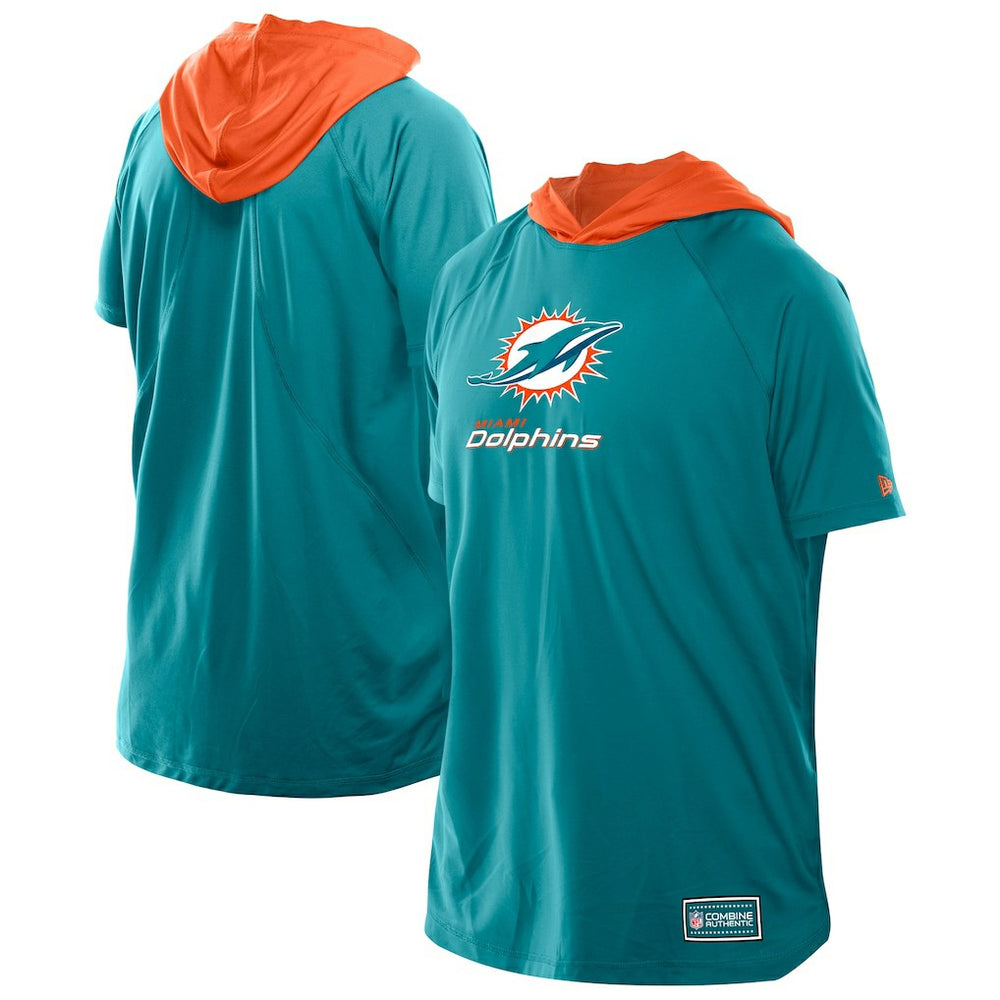 Miami Dolphins New Era Combine Authentic Hooded Raglan Short-Sleeve T-Shirt - Aqua discount