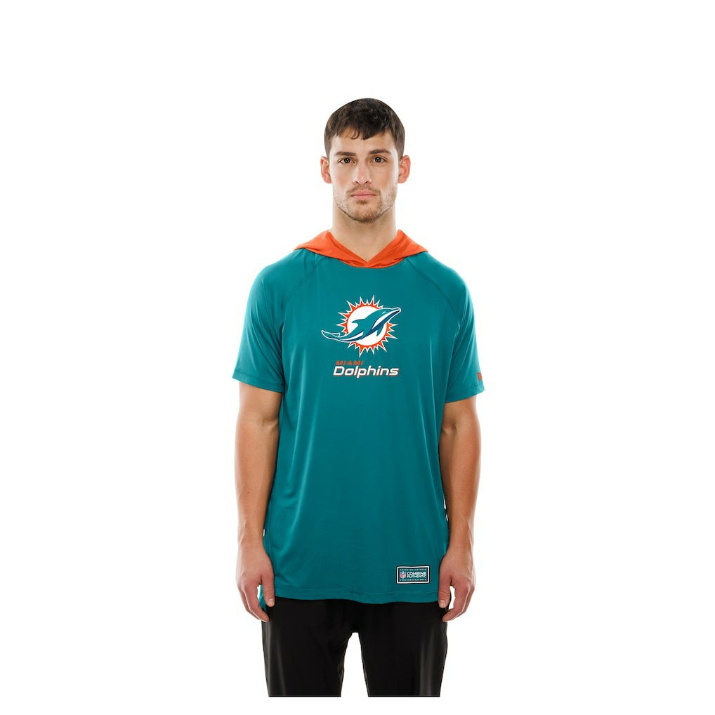 Miami Dolphins New Era Combine Authentic Hooded Raglan Short-Sleeve T-Shirt - Aqua discount