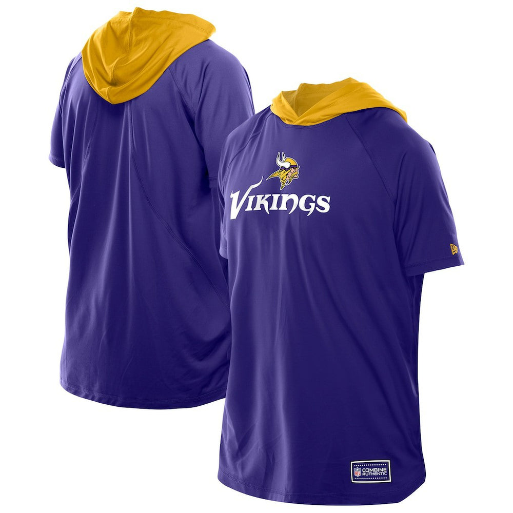 Minnesota Vikings New Era Combine Authentic Hooded Raglan Short-Sleeve T-Shirt - Purple on sale