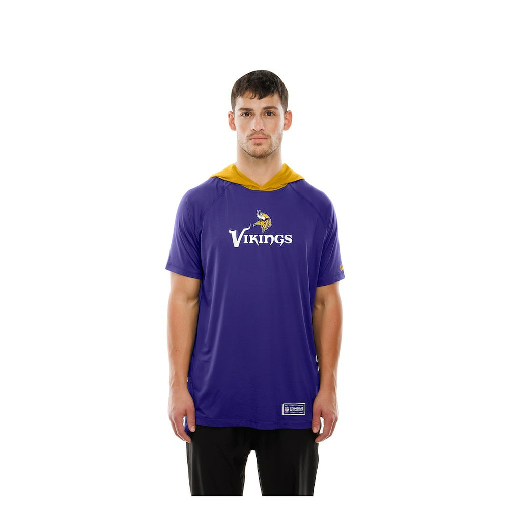 Minnesota Vikings New Era Combine Authentic Hooded Raglan Short-Sleeve T-Shirt - Purple on sale