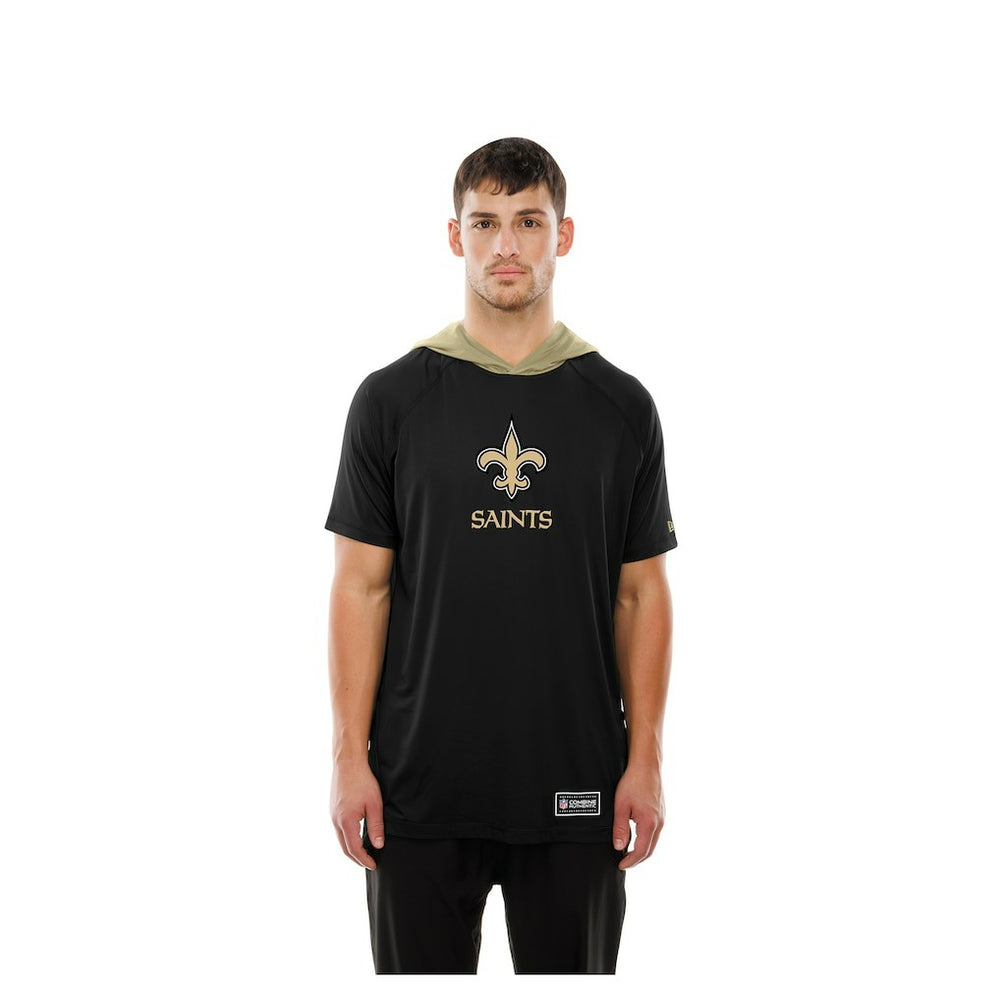 New Orleans Saints New Era Combine Authentic Hooded Raglan Short-Sleeve T-Shirt - Black for sale
