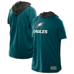 Philadelphia Eagles New Era Combine Authentic Hooded Raglan Short-Sleeve T-Shirt - Midnight Green for sale