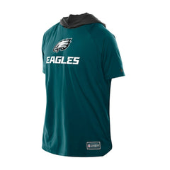 Philadelphia Eagles New Era Combine Authentic Hooded Raglan Short-Sleeve T-Shirt - Midnight Green for sale