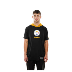 Pittsburgh Steelers New Era Combine Authentic Hooded Raglan Short-Sleeve T-Shirt - Black cheap