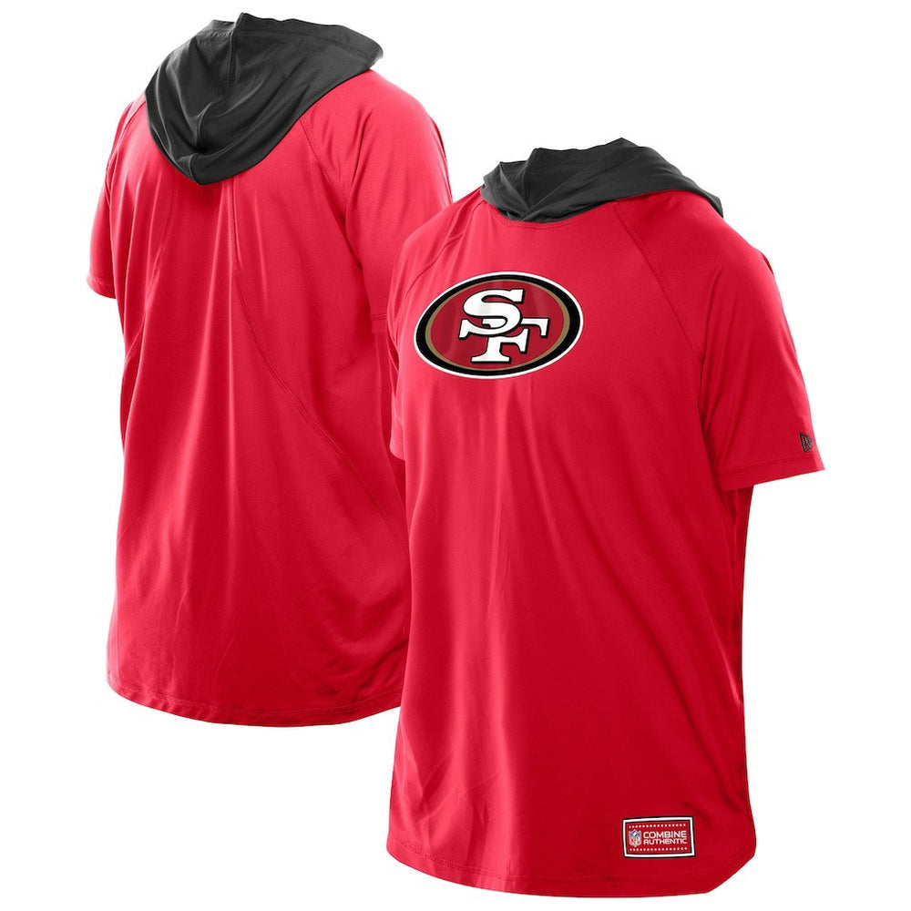 San Francisco 49ers New Era Combine Authentic Hooded Raglan Short-Sleeve T-Shirt - Scarlet outlet