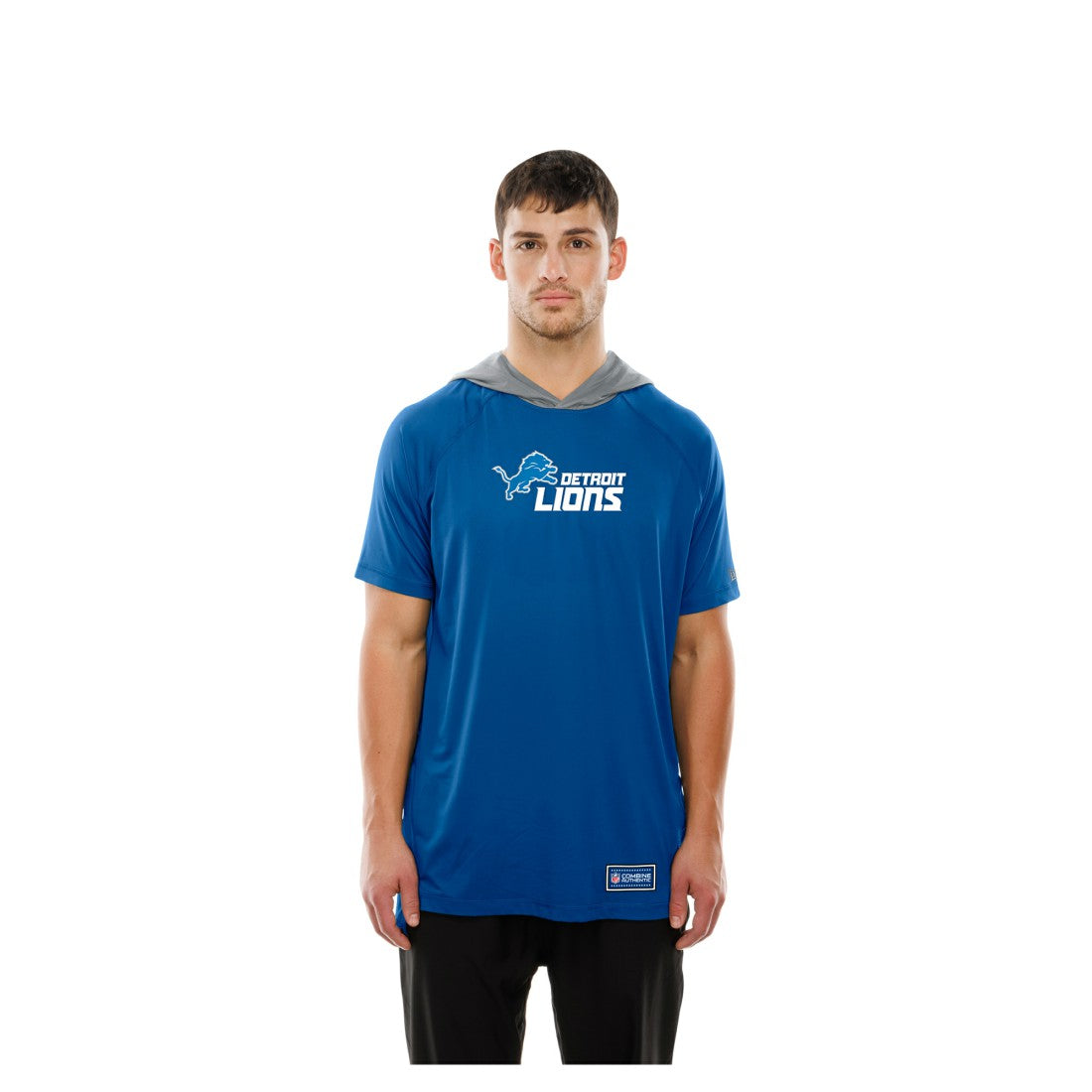 Detroit Lions New Era Combine Authentic Hooded Raglan Short-Sleeve T-Shirt - Blue on sale