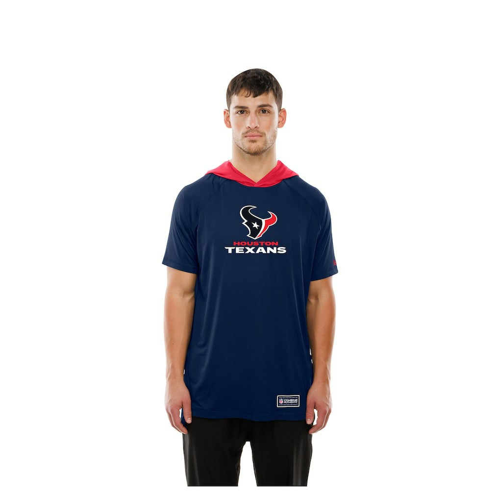 Houston Texans New Era Combine Authentic Hooded Raglan Short-Sleeve T-Shirt - Navy sale