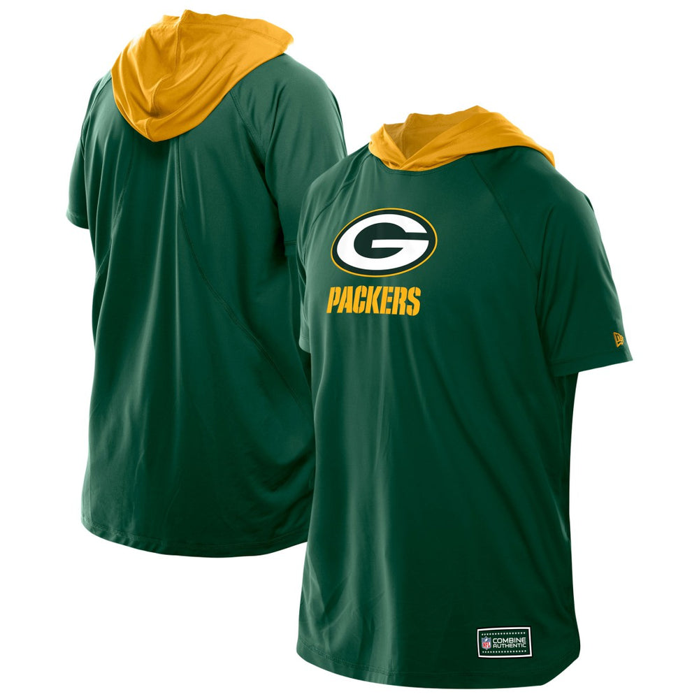 Green Bay Packers New Era Combine Authentic Hooded Raglan Short-Sleeve T-Shirt - Green outlet