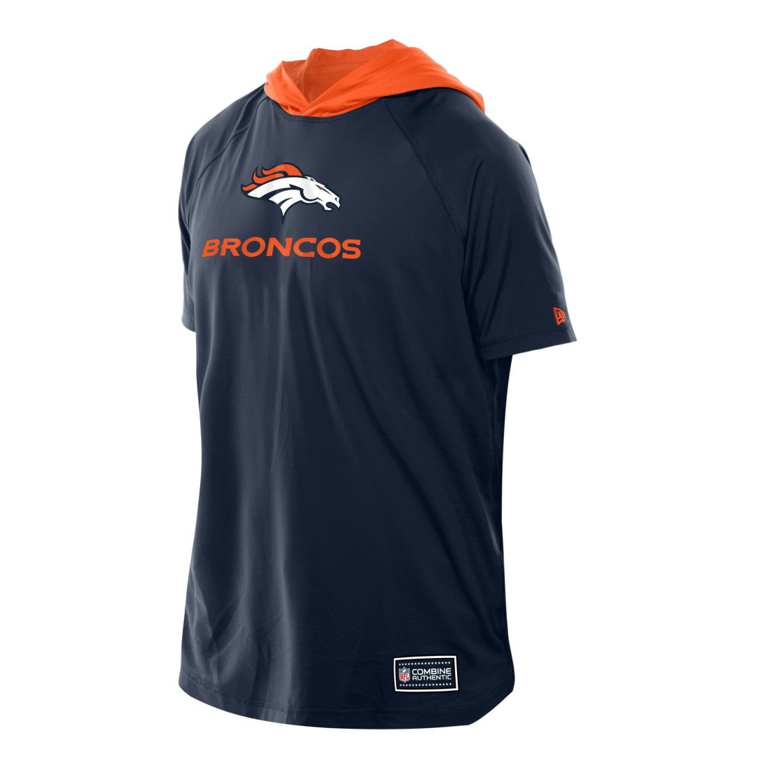 Denver Broncos New Era Combine Authentic Hooded Raglan Short-Sleeve T-Shirt - Navy on sale