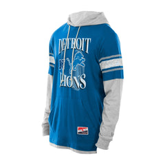 Detroit Lions New Era Twofer Layered Long Sleeve Hoodie T-Shirt - Blue outlet