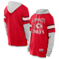 Kansas City Chiefs New Era Twofer Layered Long Sleeve Hoodie T-Shirt - Red for sale