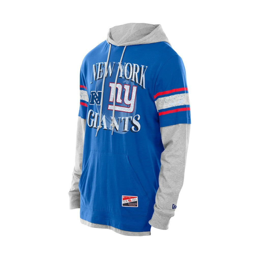 New York Giants New Era Twofer Layered Long Sleeve Hoodie T-Shirt - Royal on sale