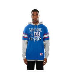 New York Giants New Era Twofer Layered Long Sleeve Hoodie T-Shirt - Royal on sale