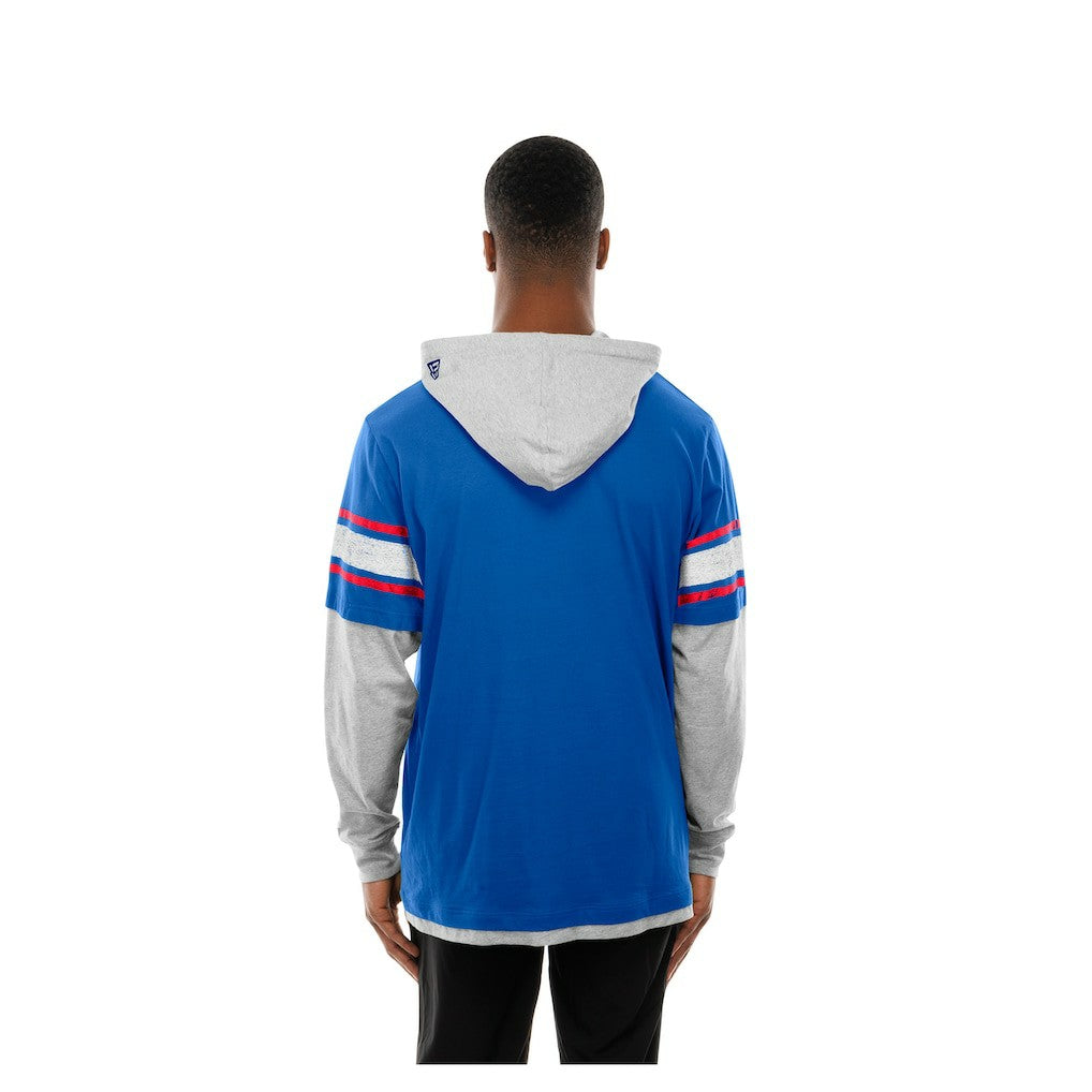 New York Giants New Era Twofer Layered Long Sleeve Hoodie T-Shirt - Royal on sale