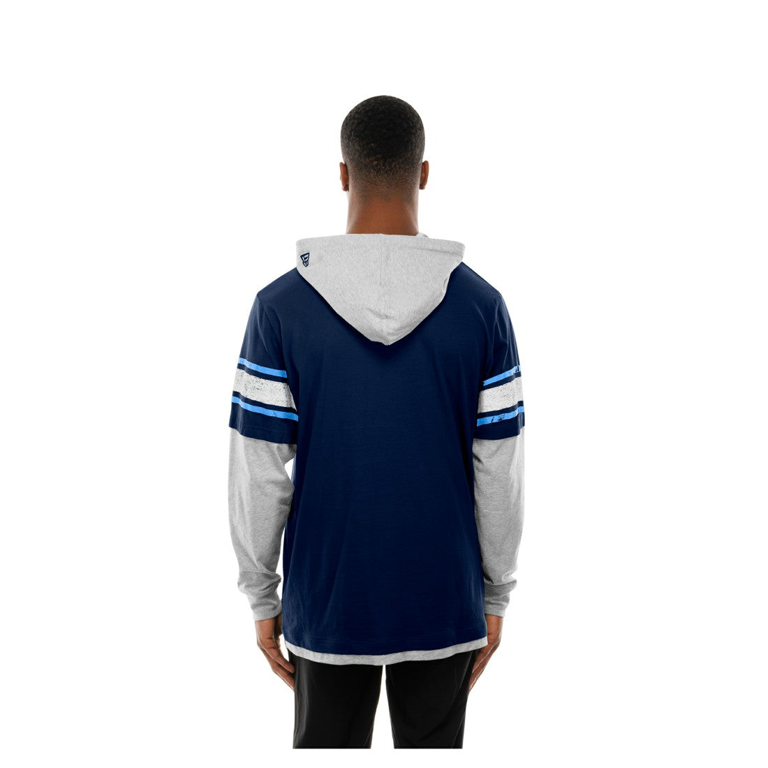 Tennessee Titans New Era Twofer Layered Long Sleeve Hoodie T-Shirt - Navy for sale