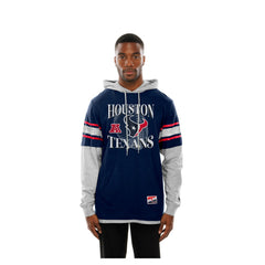 Houston Texans New Era Twofer Layered Long Sleeve Hoodie T-Shirt - Navy for sale