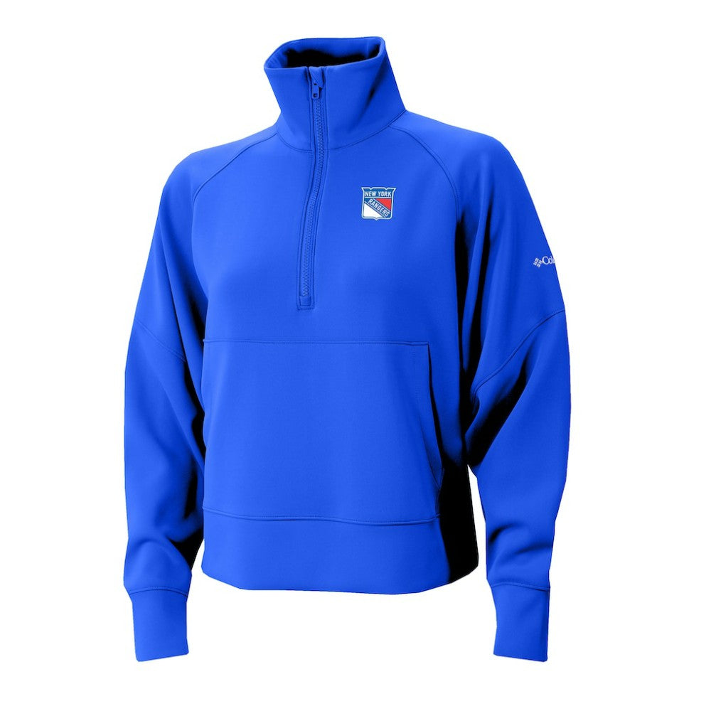 New York Rangers Columbia Women's Wickhams Hills Raglan Omni-Wick Half-Zip Pullover - Blue Pullover