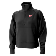 Detroit Red Wings Columbia Women's Wickhams Hills Raglan Omni-Wick Half-Zip Pullover - Black Pullover