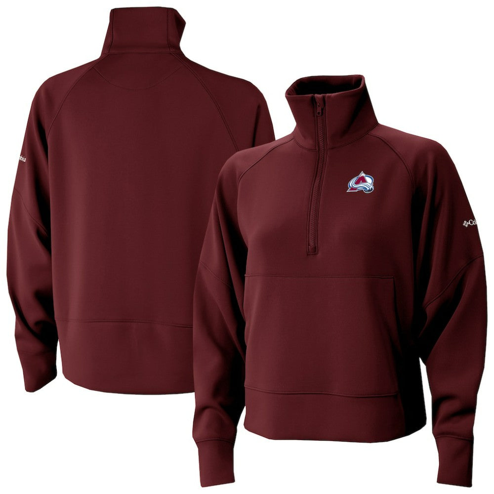 Colorado Avalanche Columbia Women's Wickhams Hills Raglan Omni-Wick Half-Zip Pullover - Maroon Pullover