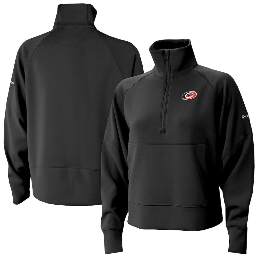 Carolina Hurricanes Columbia Women's Wickhams Hills Raglan Omni-Wick Half-Zip Pullover - Black Pullover