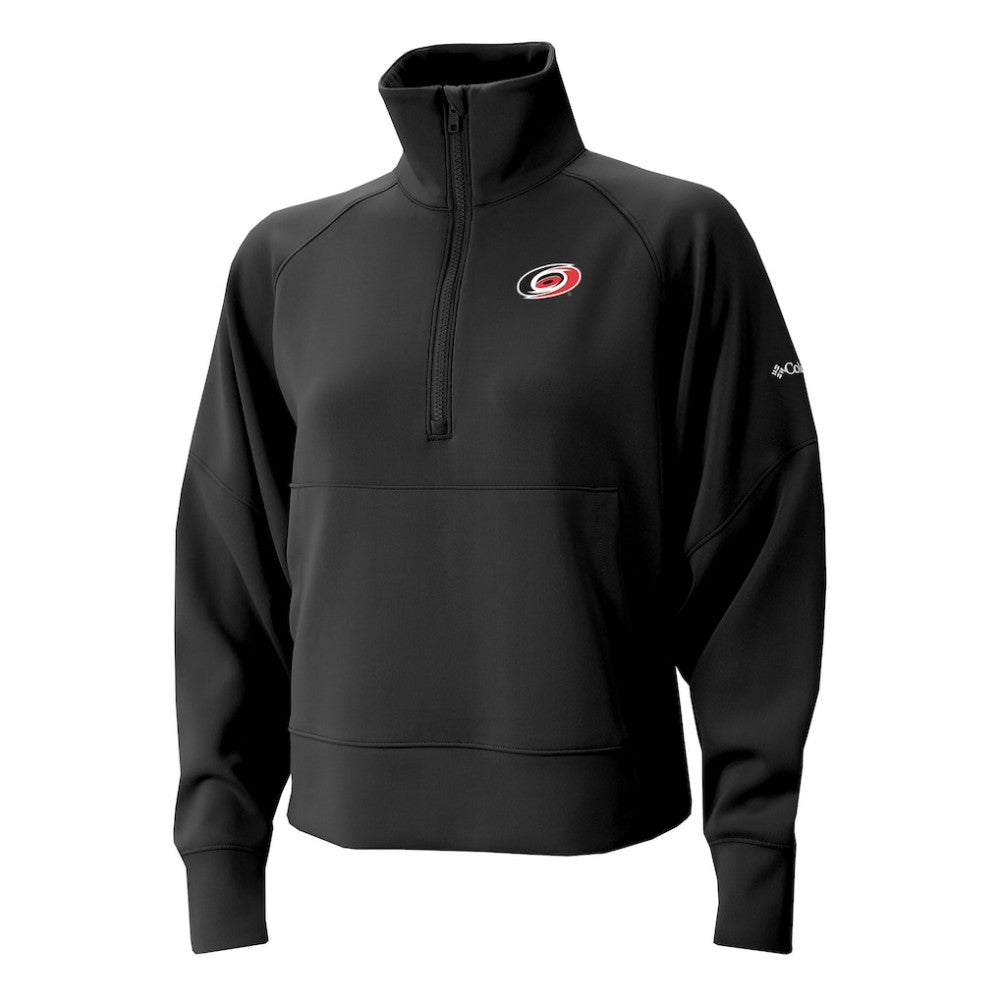 Carolina Hurricanes Columbia Women's Wickhams Hills Raglan Omni-Wick Half-Zip Pullover - Black Pullover