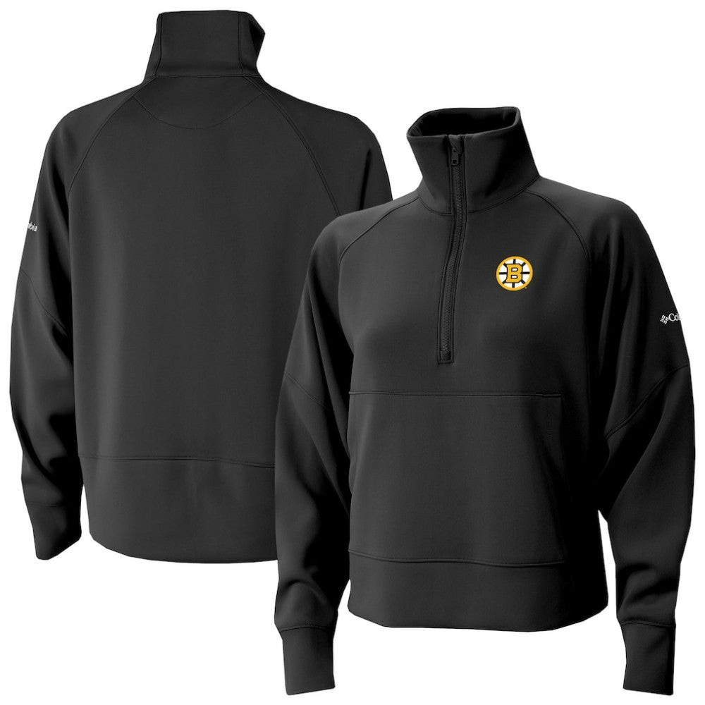 Boston Bruins Columbia Women's Wickhams Hills Raglan Omni-Wick Half-Zip Pullover - Black Pullover