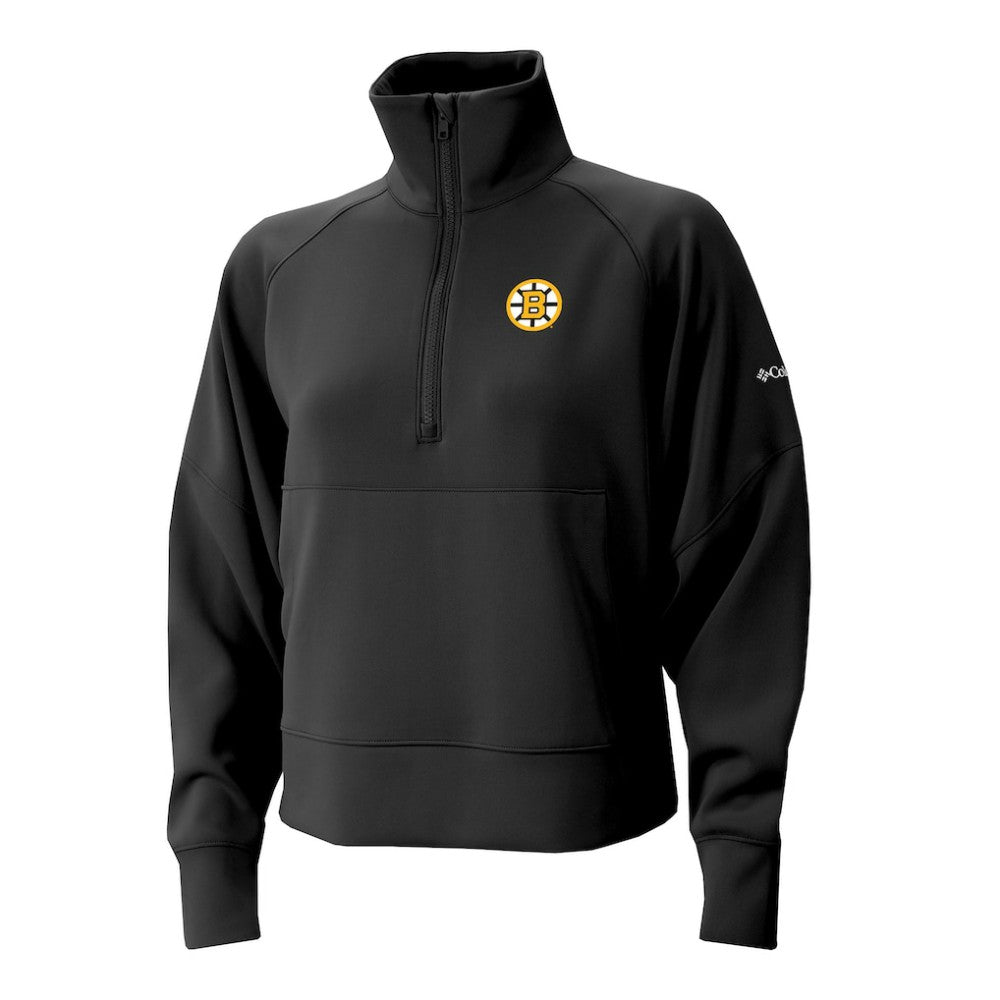 Boston Bruins Columbia Women's Wickhams Hills Raglan Omni-Wick Half-Zip Pullover - Black Pullover