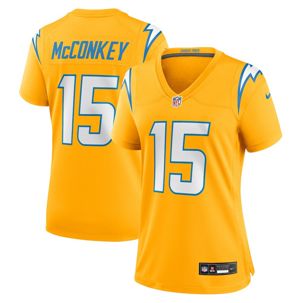 Ladd McConkey Los Angeles Chargers Women's Alternate Charger Power Game Jersey - Gold online
