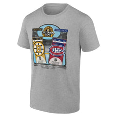 Boston Bruins vs. Montreal Canadiens Centennial Game Matchup T-Shirt - Heather Gray T-shirts