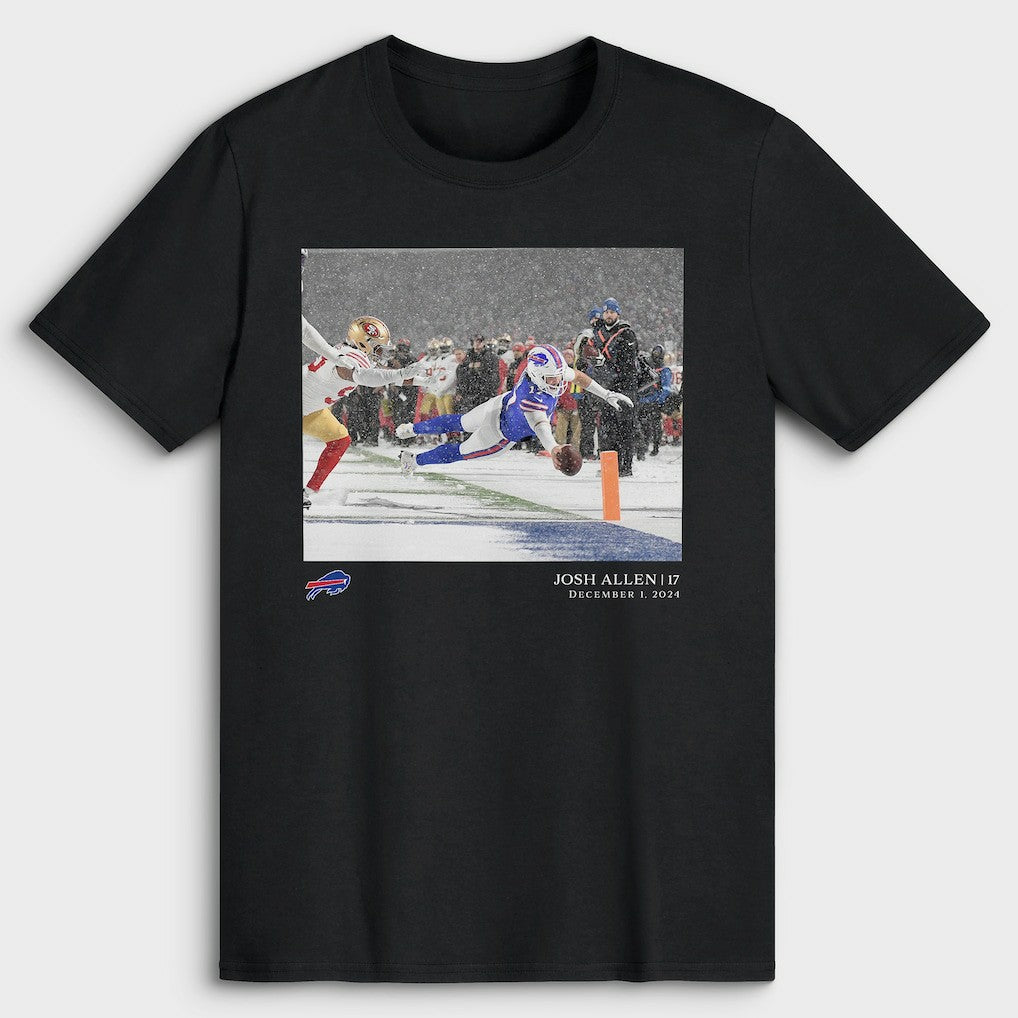 Josh Allen Buffalo Bills NFL Flash Features Week 13 T-Shirt - Black discount