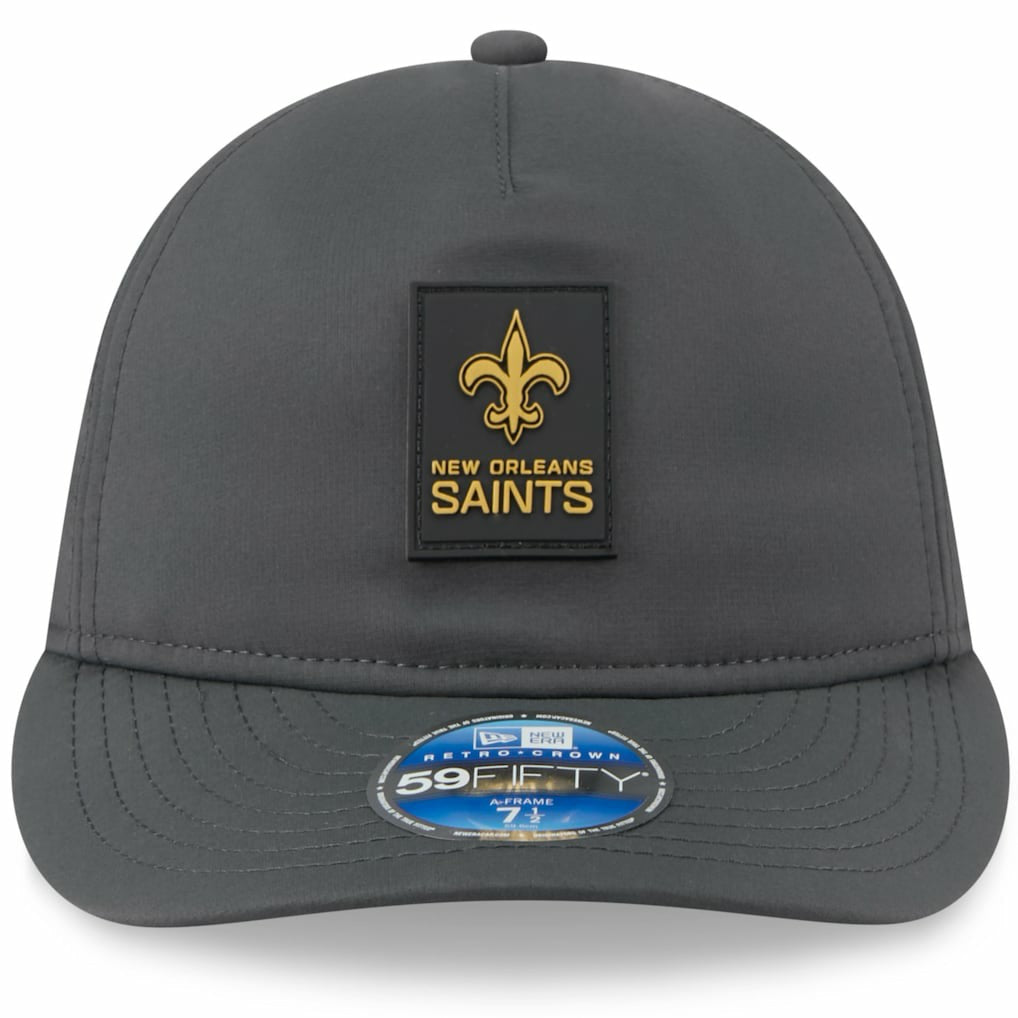 New Orleans Saints New Era 2025 Sideline Cold Weather Retro Crown 59FIFTY Fitted Hat - Charcoal on sale