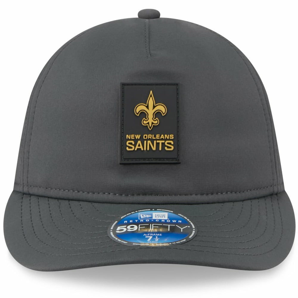 New Orleans Saints New Era 2025 Sideline Cold Weather Retro Crown 59FIFTY Fitted Hat - Charcoal on sale