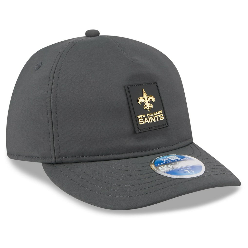 New Orleans Saints New Era 2025 Sideline Cold Weather Retro Crown 59FIFTY Fitted Hat - Charcoal on sale