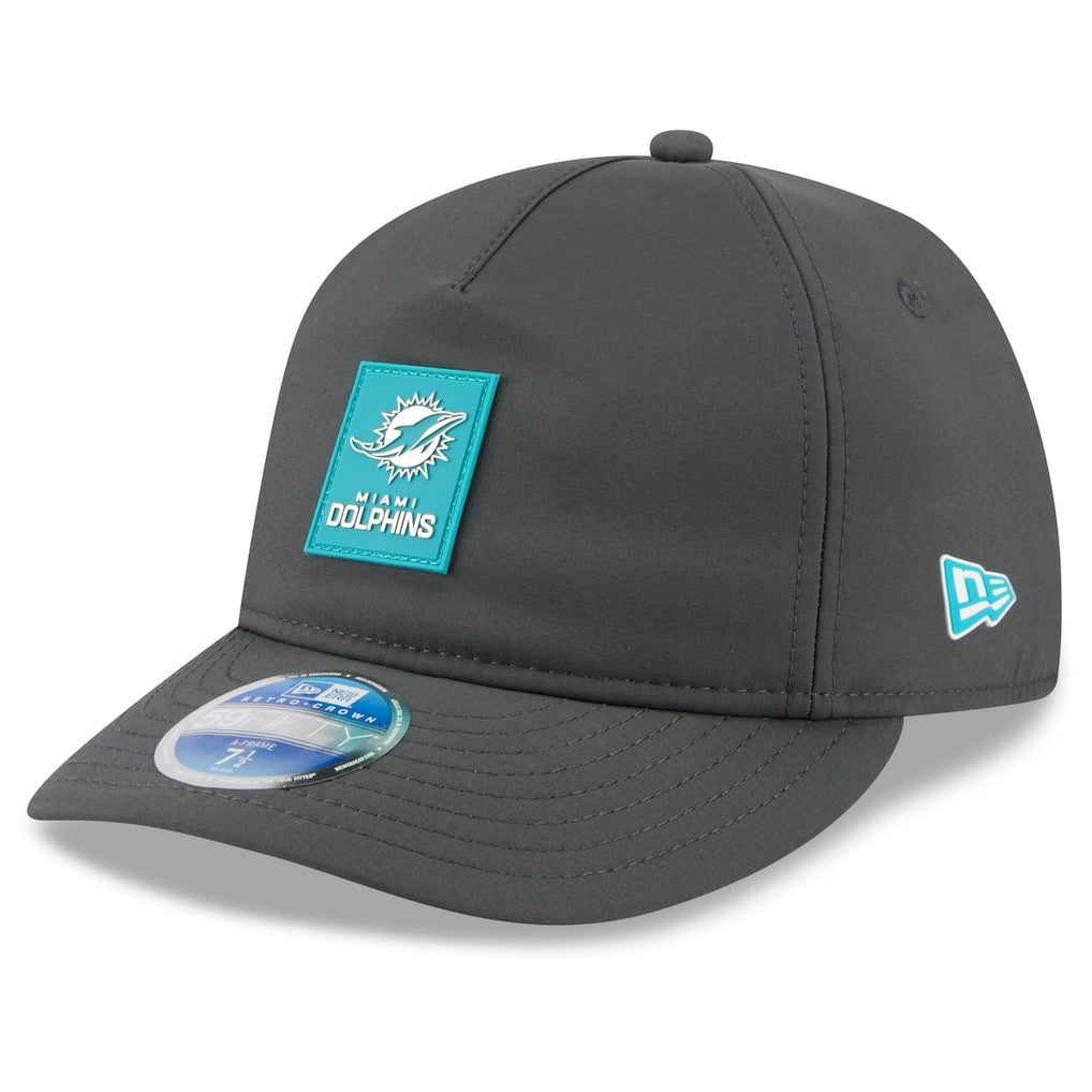 Miami Dolphins New Era 2025 Sideline Cold Weather Retro Crown 59FIFTY Fitted Hat - Charcoal cheap