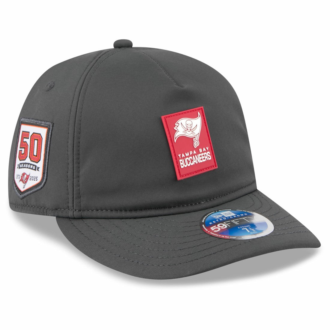 Tampa Bay Buccaneers New Era 2025 Sideline Cold Weather Retro Crown 59FIFTY Fitted Hat - Charcoal discount
