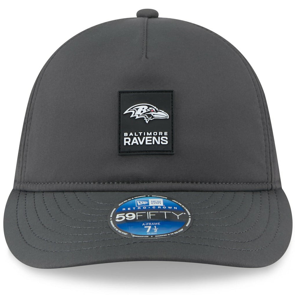 Baltimore Ravens New Era 2025 Sideline Cold Weather Retro Crown 59FIFTY Fitted Hat - Charcoal on sale