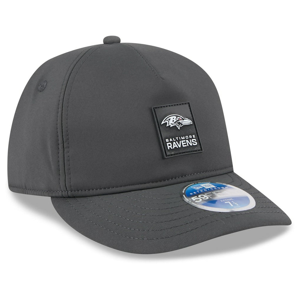 Baltimore Ravens New Era 2025 Sideline Cold Weather Retro Crown 59FIFTY Fitted Hat - Charcoal on sale