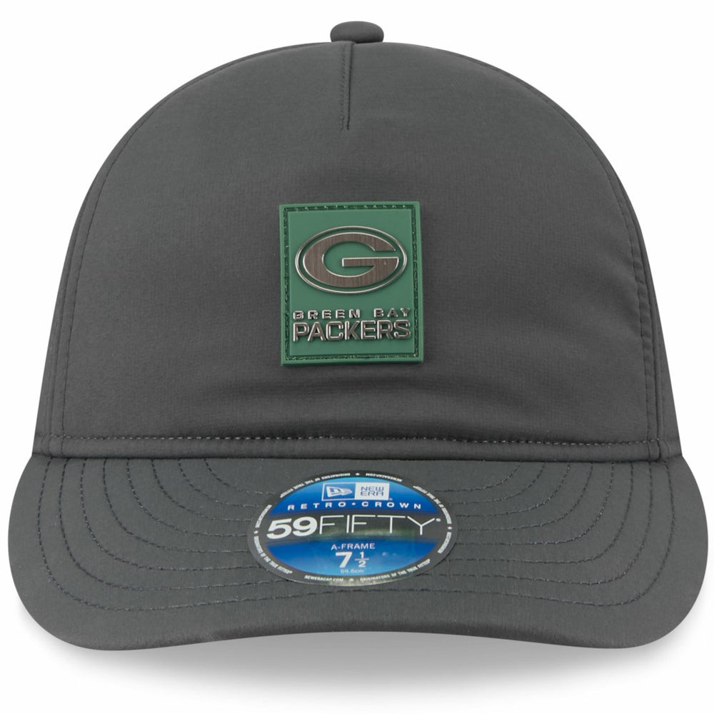 Green Bay Packers New Era 2025 Sideline Cold Weather Retro Crown 59FIFTY Fitted Hat - Charcoal cheap