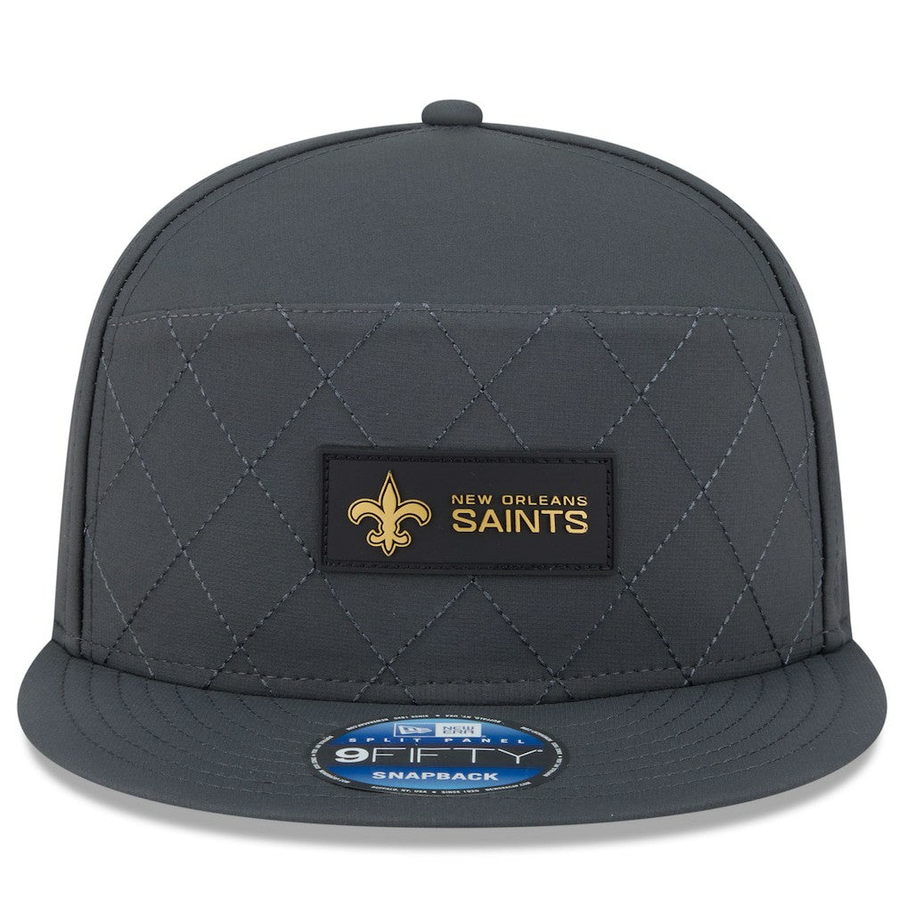 New Orleans Saints New Era 2025 Sideline Cold Weather Split Panel 9FIFTY Snapback Hat - Charcoal discount