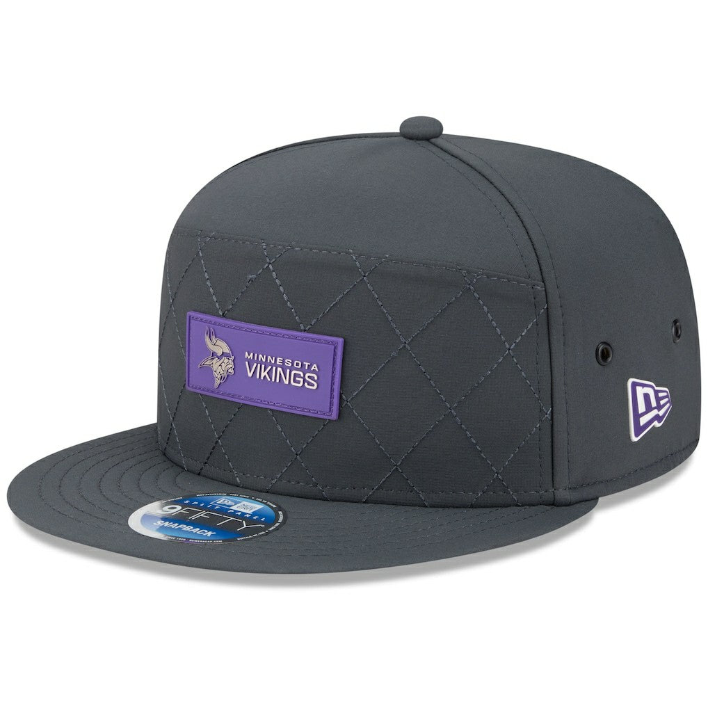 Minnesota Vikings New Era 2025 Sideline Cold Weather Split Panel 9FIFTY Snapback Hat - Charcoal sale