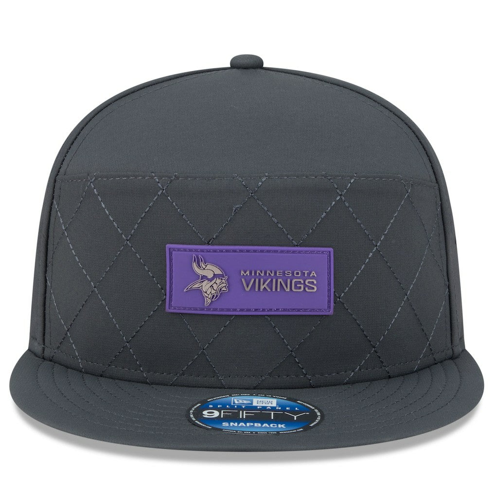 Minnesota Vikings New Era 2025 Sideline Cold Weather Split Panel 9FIFTY Snapback Hat - Charcoal sale